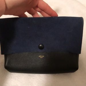 Authentic Celine leather and suede pouch
